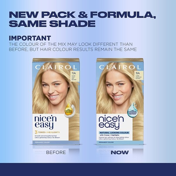 Clairol Nice'N Easy Crème Permanent Hair Dye 11A Ult Light Ash Blonde