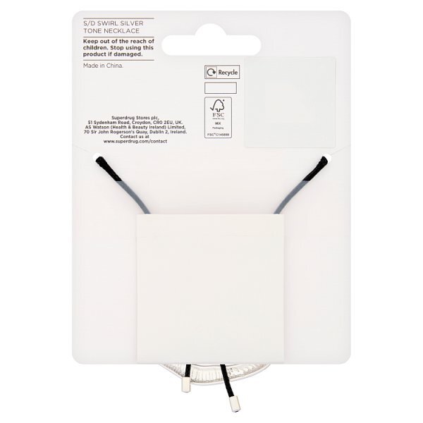 Superdrug Swirl Silver Tone Necklace