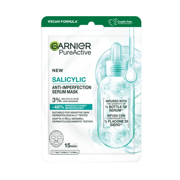 Garnier Salicylic Anti-Imperfection Face Mask,  3% Niacinamide, Salicylic, Aha, Centella Asiatica
