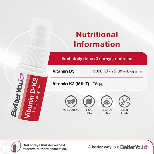 Betteryou D+K2 Vitamin Oral Spray 12ml