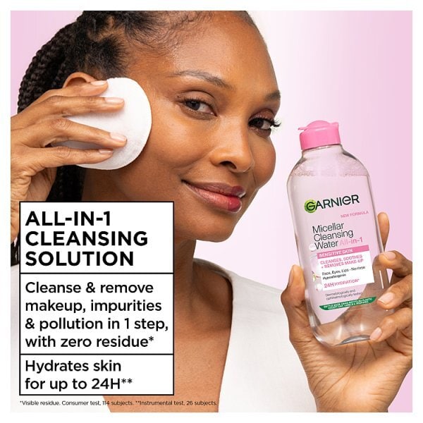 Garnier Micellar Water Gentle face cleanser & Makeup Remover for Sensitive Skin 400ml