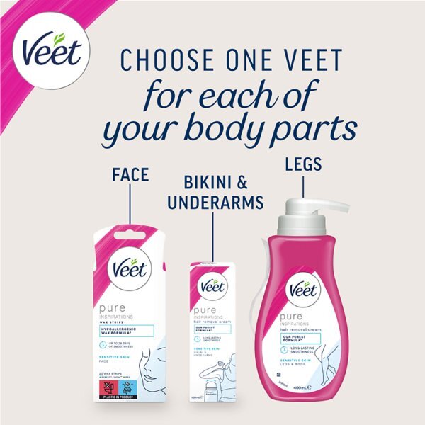 Veet Pure Hair Removal Kit Face Sensitive Skin 2 x 50ml