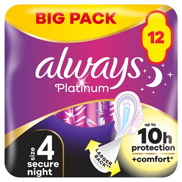 Always Platinum Secure Night (Size 4) Value Pack 12Ctx4