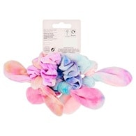 Studio London Bow Tie Velvet Scrunchies 3pk Pastel Tie Dye