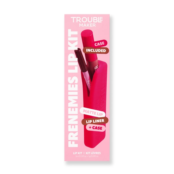 Trouble Maker Frenemies Lip Kit Lip Liner and Matte Lip Nice Try Rose Pink
