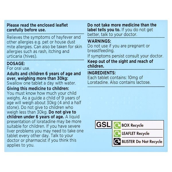 Superdrug Allergy & Hayfever 1 a Day Loratadine 14 Tablets