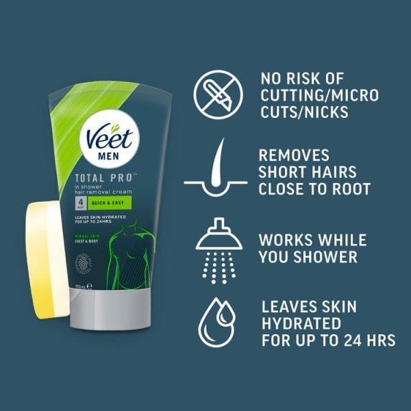 Veet Men In Shower Hair Removal Cream Body Normal 150ml