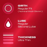 Durex Ultra Thin Feel Condoms Regular Fit Pack of 12