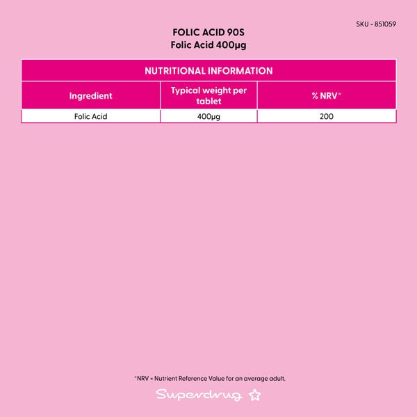 Superdrug Folic Acid 90s