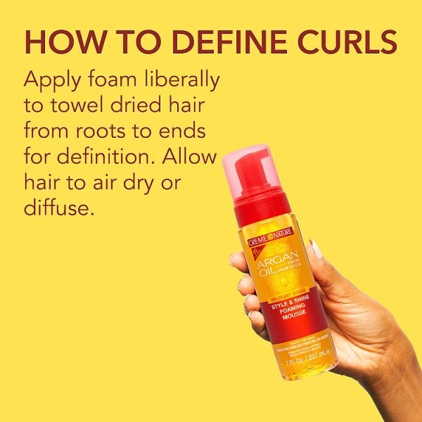 Creme of NatureÿArgan Oil Style & Shine Foaming Mousse 207ml