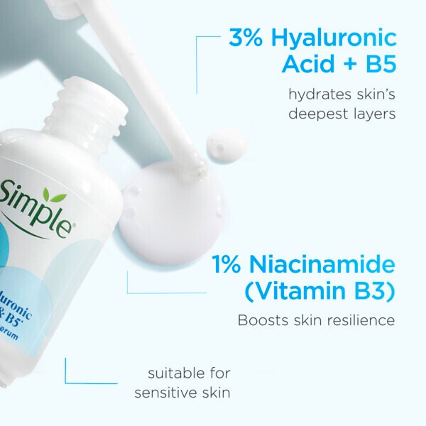 Simple 3% Hyaluronic Acid + B5* Serum Booster Serum 30ml