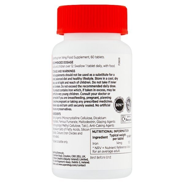 Superdrug Iron 14mg 60s