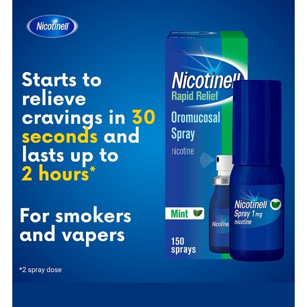 Nicotinell (Nicotine) 1Mg Mint 2X150 Sprays Stop Smoking Aid