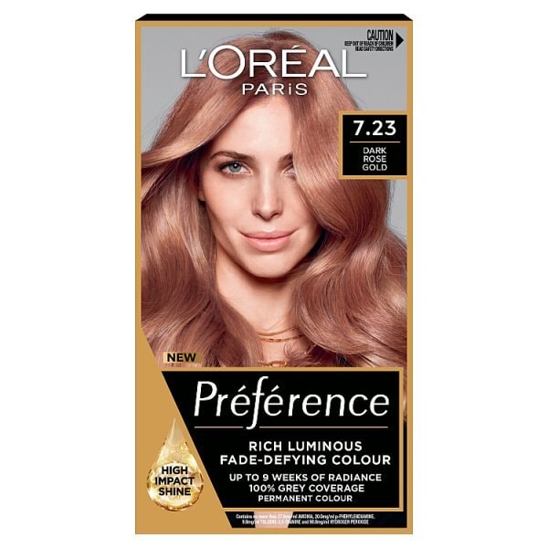 Preference 7.23 Rose Gold Blonde Permanent Hair Dye