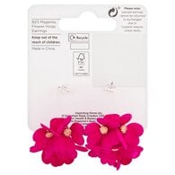 Superdrug Magenta Flower Hoop Earrings