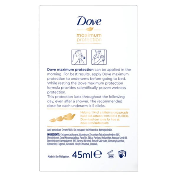 Dove Anti-Perspirant Cream Stick Original Clean 45ml