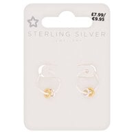 DNR Superdrug Premium Sterling Silver Double Hoop 5MM Hoops