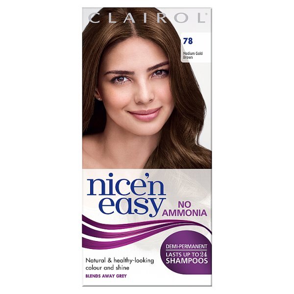 DNR Clairol Nice'n Easy No Ammonia Hair Dye, 78 Medium Brown