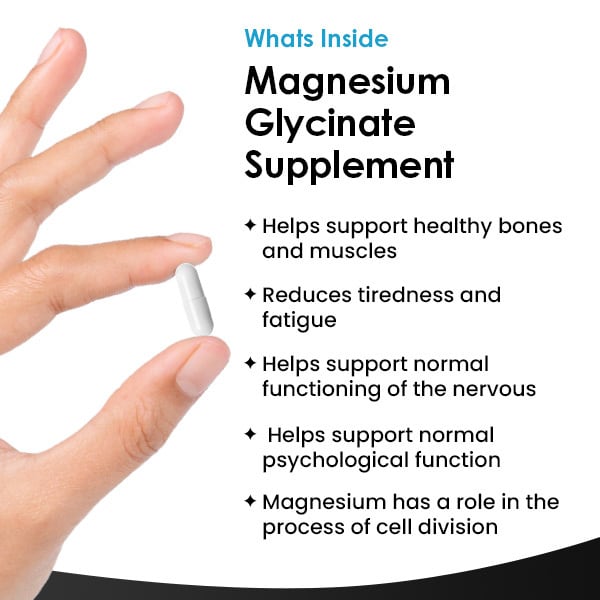 New Leaf Magnesium Glycinate High Strength Capsules 1040mg