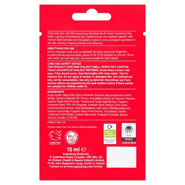 Superdrug Hydrating Strawberries and Cream Face Mask