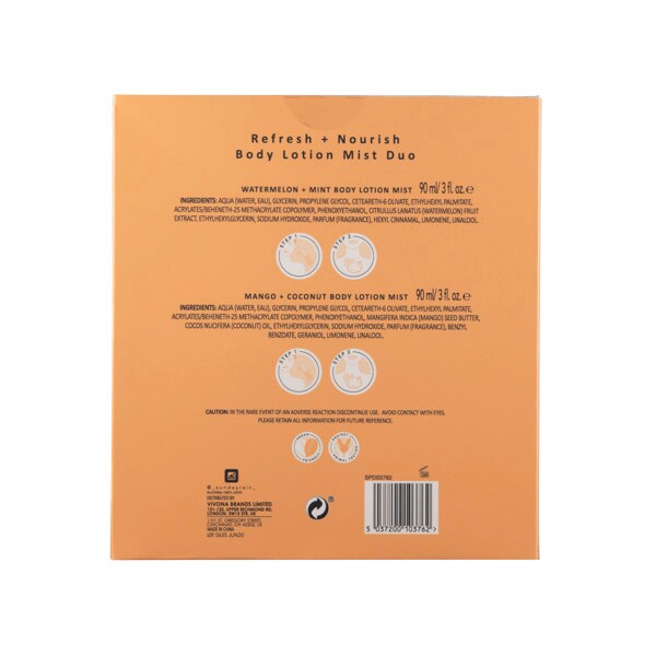 Sunday Rain Refresh & Nourish Body Lotion Mist Set