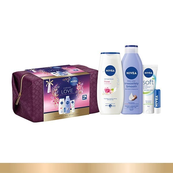 Nivea Caring Love Pamper Wash Bag Christmas Gift Set
