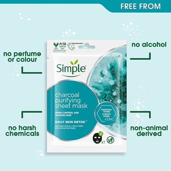 DNRSimple Daily Skin Detox Purifying Charcoal Sheet Mask 21ml