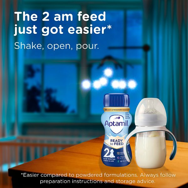 Aptamil 2 Follow On Baby Milk Formula Liquid 6-12 Mths 200ml