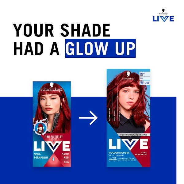 Schwarzkopf LIVE 026 Dark Red Semi-Permanent Hair Dye