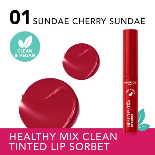 Bourjois Healthy Mix Lip Sorbet Tinted Balm, 01 Cherry Sundae