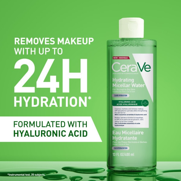 CeraVe Hydrating Micellar Water 24hr Hydration, Hyaluronic Acid 400ml
