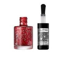 Rimmel Glitter Nail Polish Top Coat, Ruby Crush, 8ml