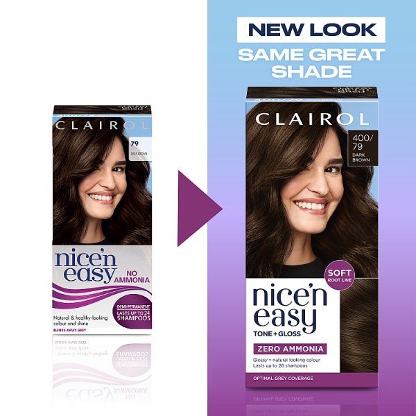 Clairol Nice'n Easy Tone+Gloss Semi-Permanent Hair Dye Dark Brown