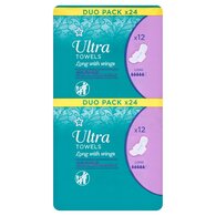Superdrug Long Ultra Towels with wings X24