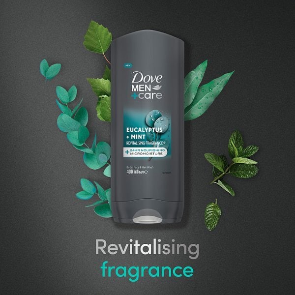 Dove Men+Care Eucalyptus + Mint 3-in-1 Hair, Face and Body Wash 400 ml