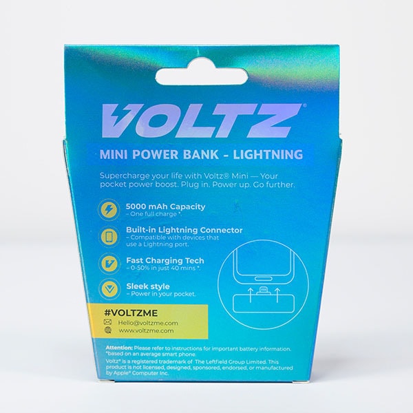 Voltz 5K Power Bank Lightning Turquoise