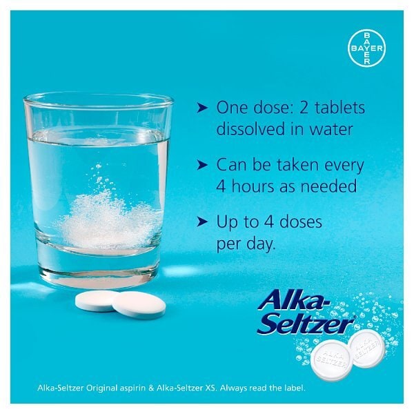 Alka Seltzer Antacid XS Effervescent Pain Relief 20 Tablets