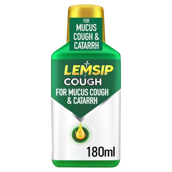 Lemsip Cough Liquid Mucus Cough & Catarrh Relief 180ml