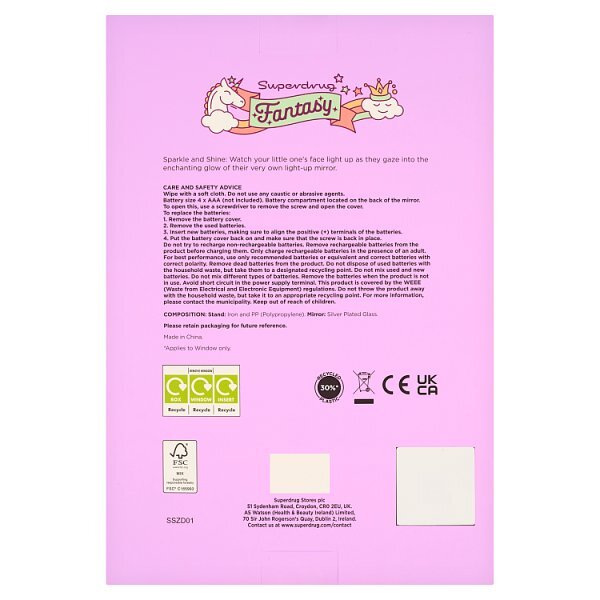 Superdrug Fantasy LED Mirror With Storage Beauty Gift