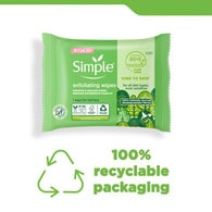 Simple Kind to Skin Biodegradable Exfoliating Wipes 20pc