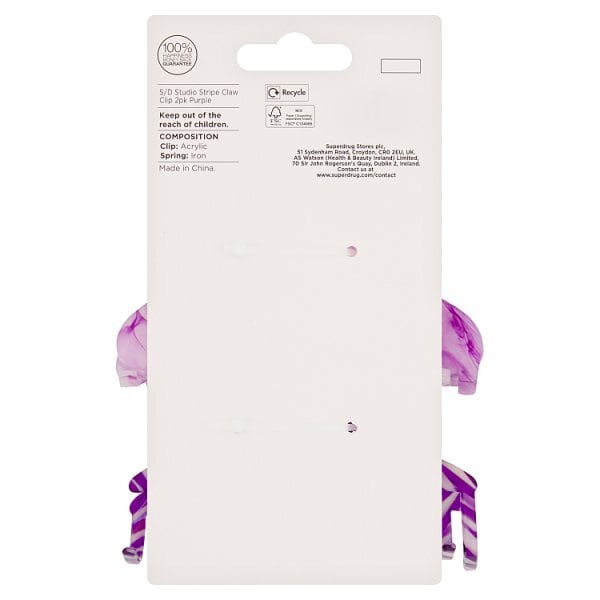 Studio London Stripe Claw Clip 2 Pack