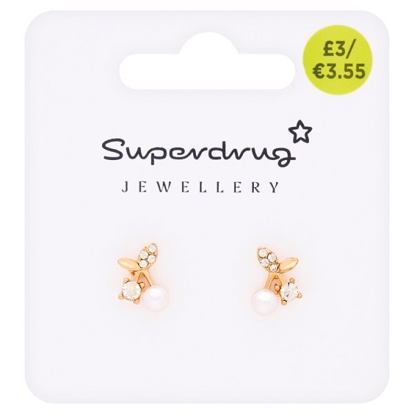 Superdrug Pearl Effect Diamante Earrings
