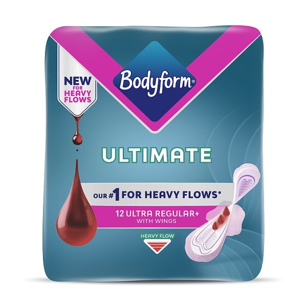 Bodyform Ultimate Ultra Regular Sanitary Towels Wings 12 pk
