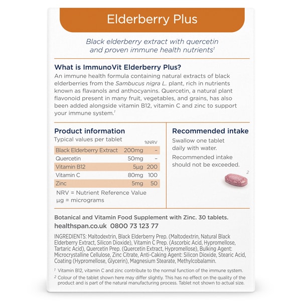 Healthspan Immunovit Elderberry Plus