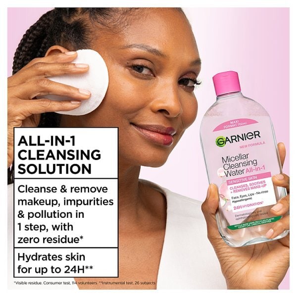 Garnier Micellar Water, Gentle Face Cleanser & Makeup Remover 700ml