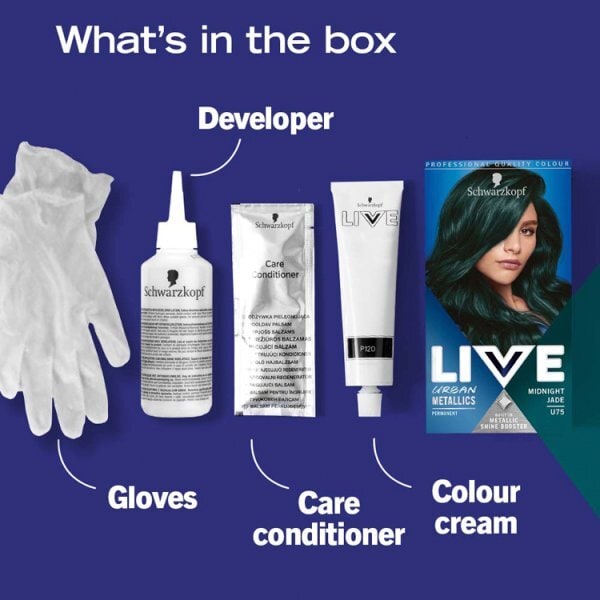 LIVE Urban Metallics Permanent Green Hair Dye Midnight Jade