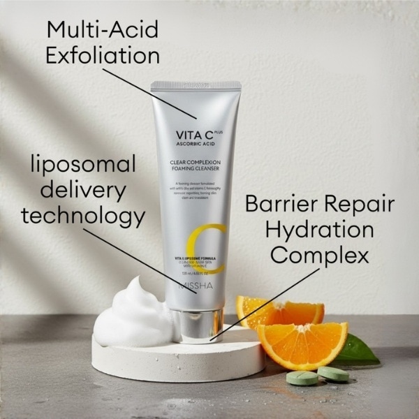Missha Vita C Plus Clear Complexion Foaming Cleanser