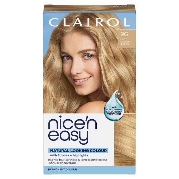 Clairol Nice'N Easy Crème Permanent Hair Dye 9G Light Golden Blonde