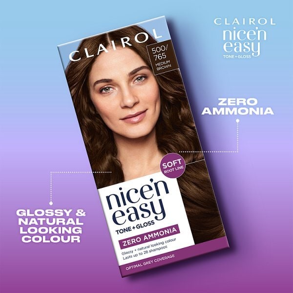 Clairol Nice'n Easy Tone+Gloss Semi-Permanent Hair Dye Medium Brown