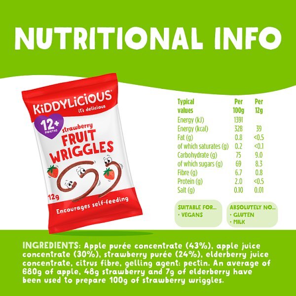 Kiddylicous Strawberry Wriggles 12g